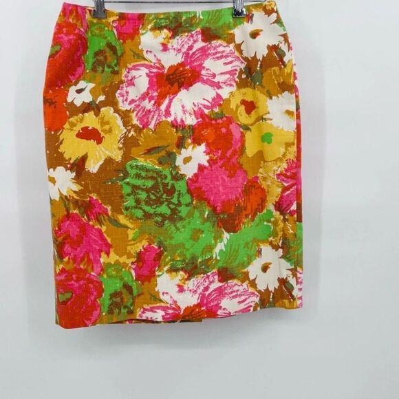 TALBOTS Skirt Floral Cotton Size 8 petite New - Picture 6 of 6